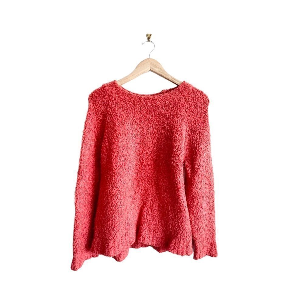 Pull&Bear Original Sweater Red Fuzzy Pullover Women's EU L